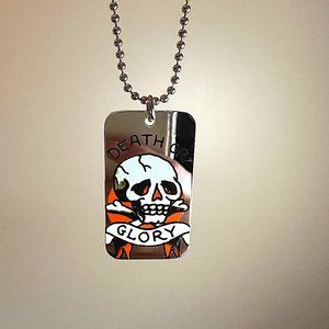 ED HARDY VINTAGE by Christian Audigier / Death Or Glory Single Dog Tag